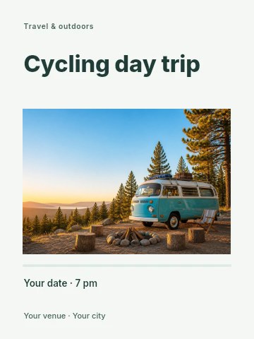 Cycling day trip invitation template