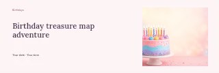 Birthday treasure map adventure banner template · Horizontal photo dialogue