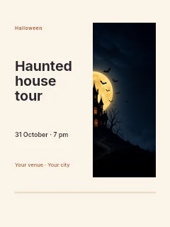 Haunted house tour invitation template · Split portrait