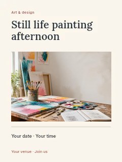 Still life painting afternoon poster template · Title & photograph