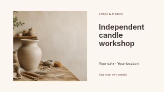 Independent candle workshop youtube thumbnail template · Horizontal photo dialogue