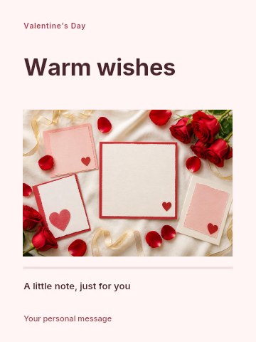 Valentine’s Day afternoon tea greeting card template