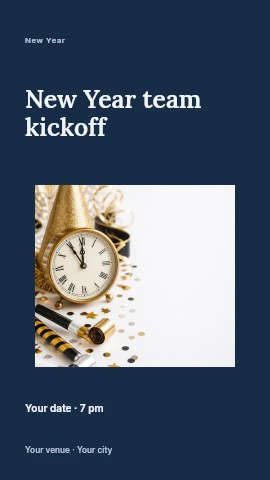 New Year’s Eve Countdown Party Decor in New Year team kickoff instagram story template