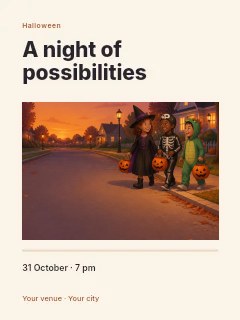 Halloween mystic evening photo layout poster template · Title & photograph
