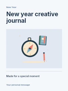 New direction with a compass and fresh journal in New Year creative journal · Title & photograph