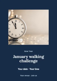 January walking challenge flyer template · Picture window