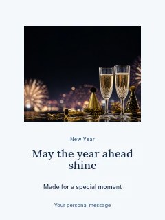 Bright New Year wishes photo layout poster template · Picture window