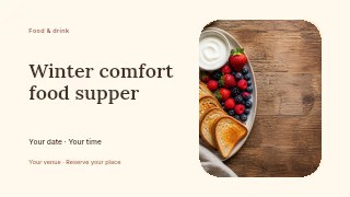 Winter comfort food supper youtube thumbnail template · Horizontal photo dialogue