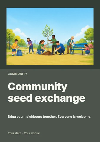 Community seed exchange flyer template