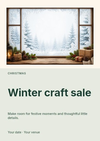 Winter craft sale flyer template