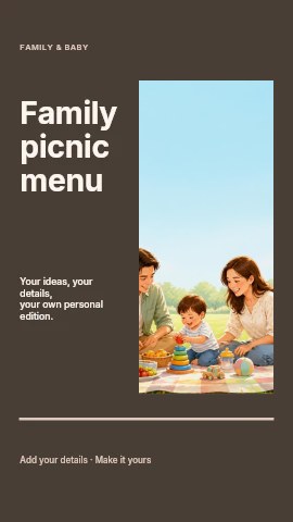 Family picnic menu instagram story template