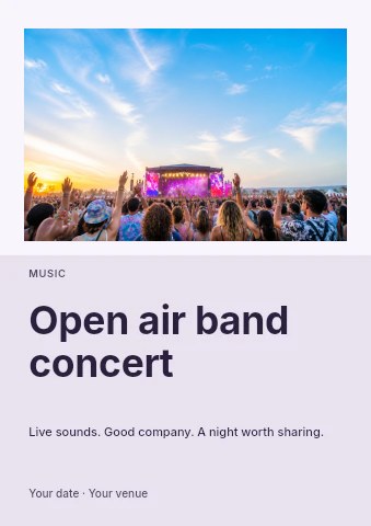 Open air band concert flyer template