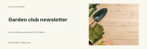 Garden club newsletter banner template