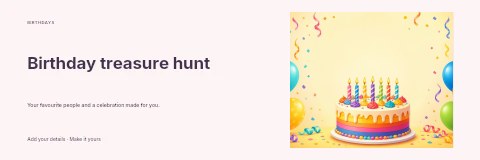 Birthday treasure hunt banner template