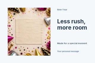 Slow January greeting photo layout postcard template · Horizontal photo dialogue