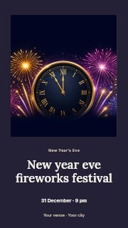 New Year Countdown Clock with Fireworks in New Year Eve fireworks festival · Quiet photo gallery