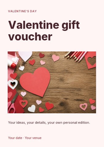 Valentine gift voucher flyer template