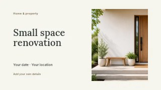 Small space renovation youtube thumbnail template · Horizontal photo dialogue