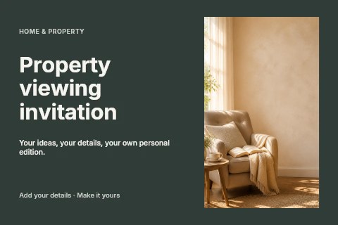 Property viewing invitation postcard template