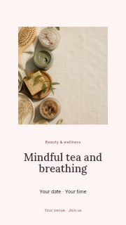 Mindful tea and breathing instagram story template · Picture window
