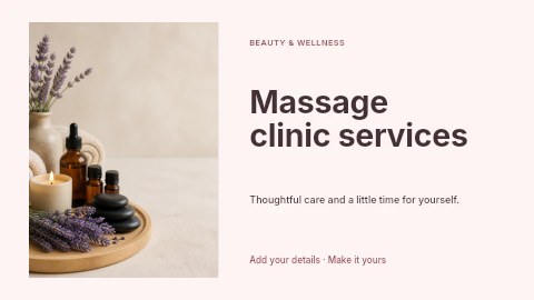 Massage clinic services youtube thumbnail template