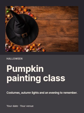Pumpkin painting class poster template