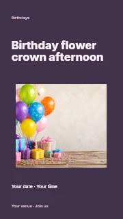 Birthday flower crown afternoon instagram story template · Modern programme