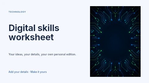 Digital skills worksheet youtube thumbnail template