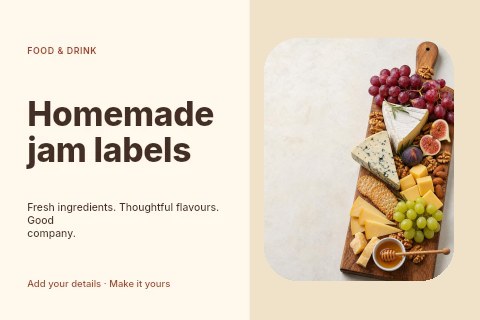 Homemade jam labels postcard template