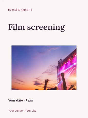 Film screening poster template