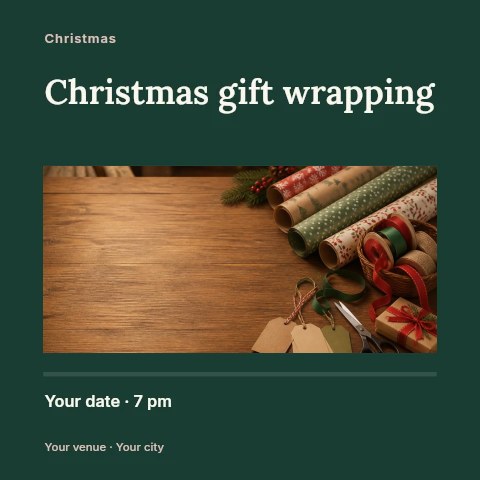 Christmas gift wrapping social media post template