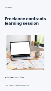 Freelance contracts learning session instagram story template · Modern programme