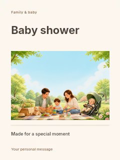 Baby shower invitation template · Title & photograph