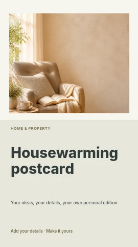Housewarming postcard instagram story template