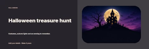 Halloween treasure hunt banner template