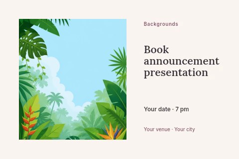 Book announcement presentation postcard template