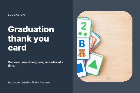 Graduation thank you card postcard template
