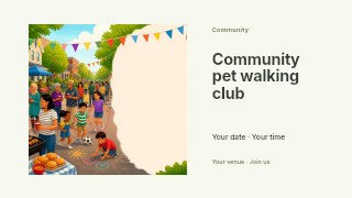 Community pet walking club youtube thumbnail template · Horizontal photo dialogue