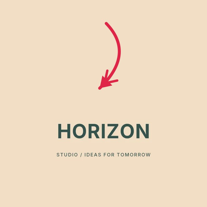 South-west curve arrow · double head in Horizon studio · Illustrated logo