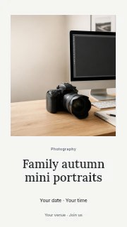 Family autumn mini portraits instagram story template · Quiet photo gallery