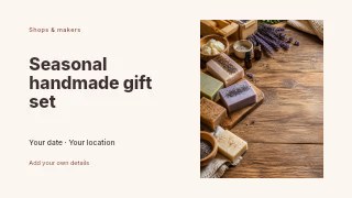 Seasonal handmade gift set youtube thumbnail template · Horizontal photo dialogue