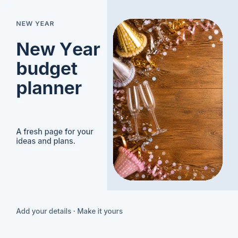 New Year budget planner social media post template