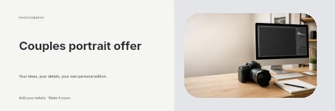 Couples portrait offer banner template