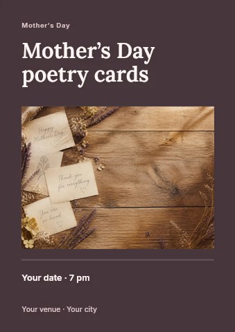Mother’s Day poetry cards flyer template