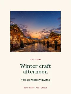 Winter craft afternoon invitation template · Picture window