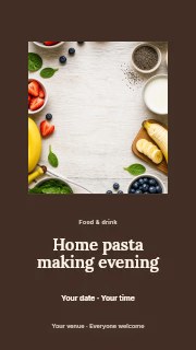 Home pasta making evening instagram story template · Picture window