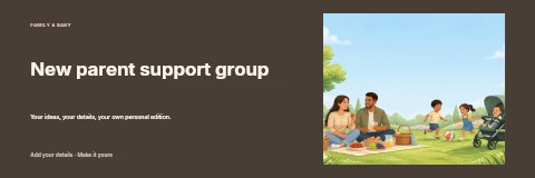 New parent support group banner template