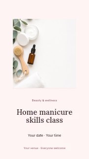 Home manicure skills class instagram story template · Picture window