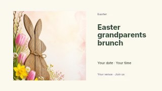 Easter grandparents brunch presentation cover template · Horizontal photo dialogue