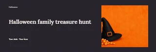 Halloween family treasure hunt banner template · Horizontal photo dialogue